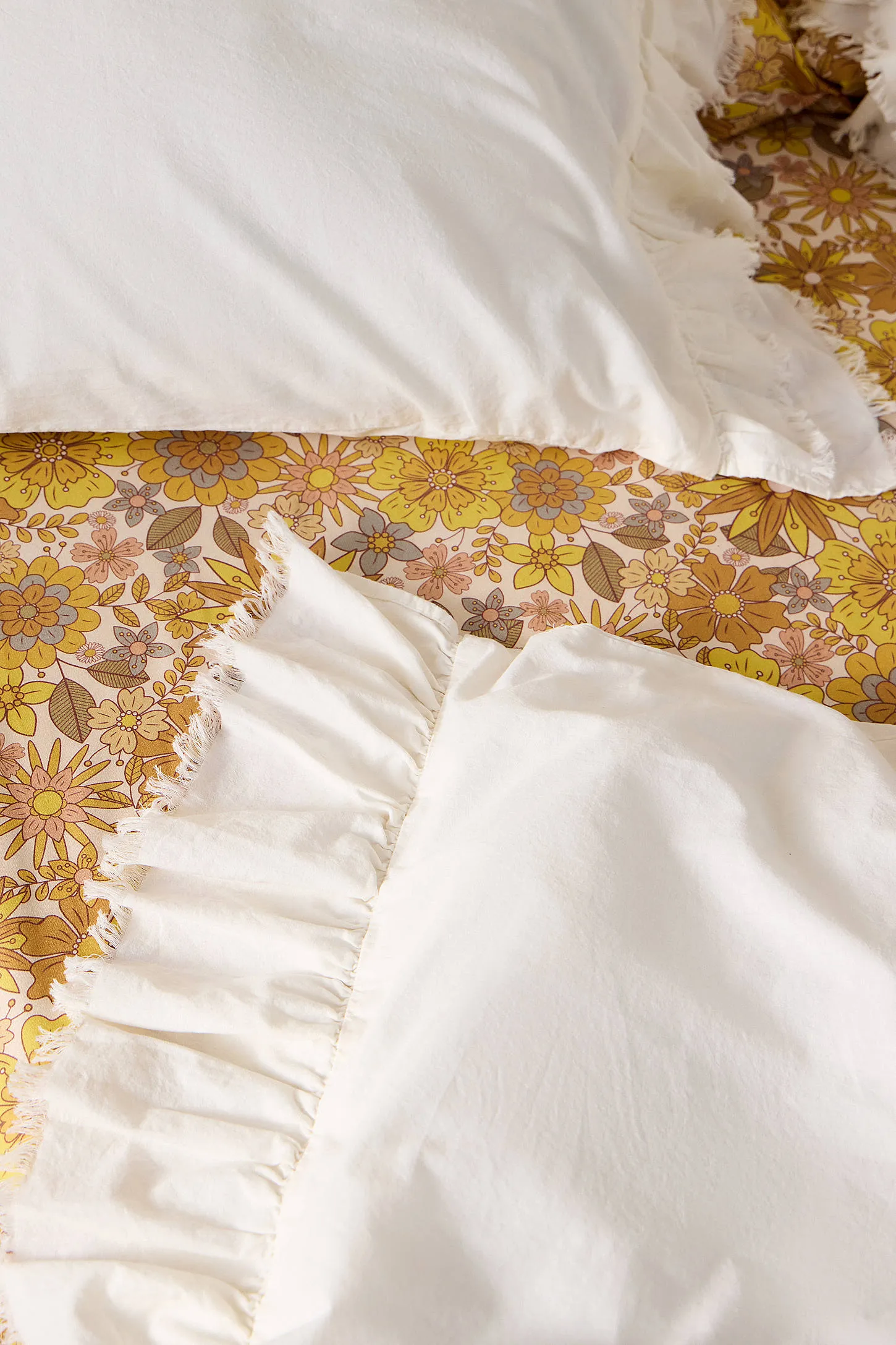 Double Ruffle Duvet Set - White 6
