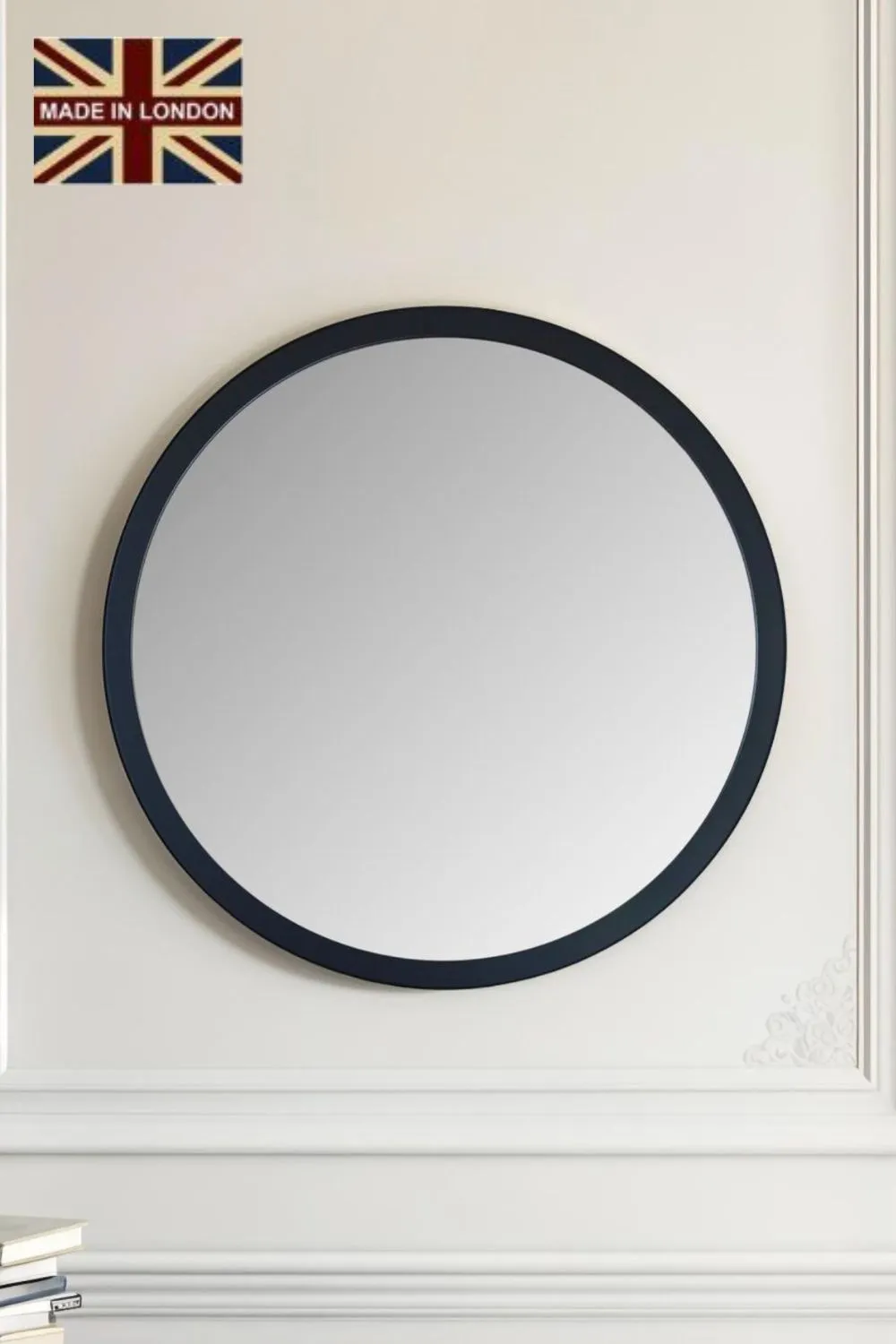 Yearn Mirrors Round Wall Mirror Black 80cm