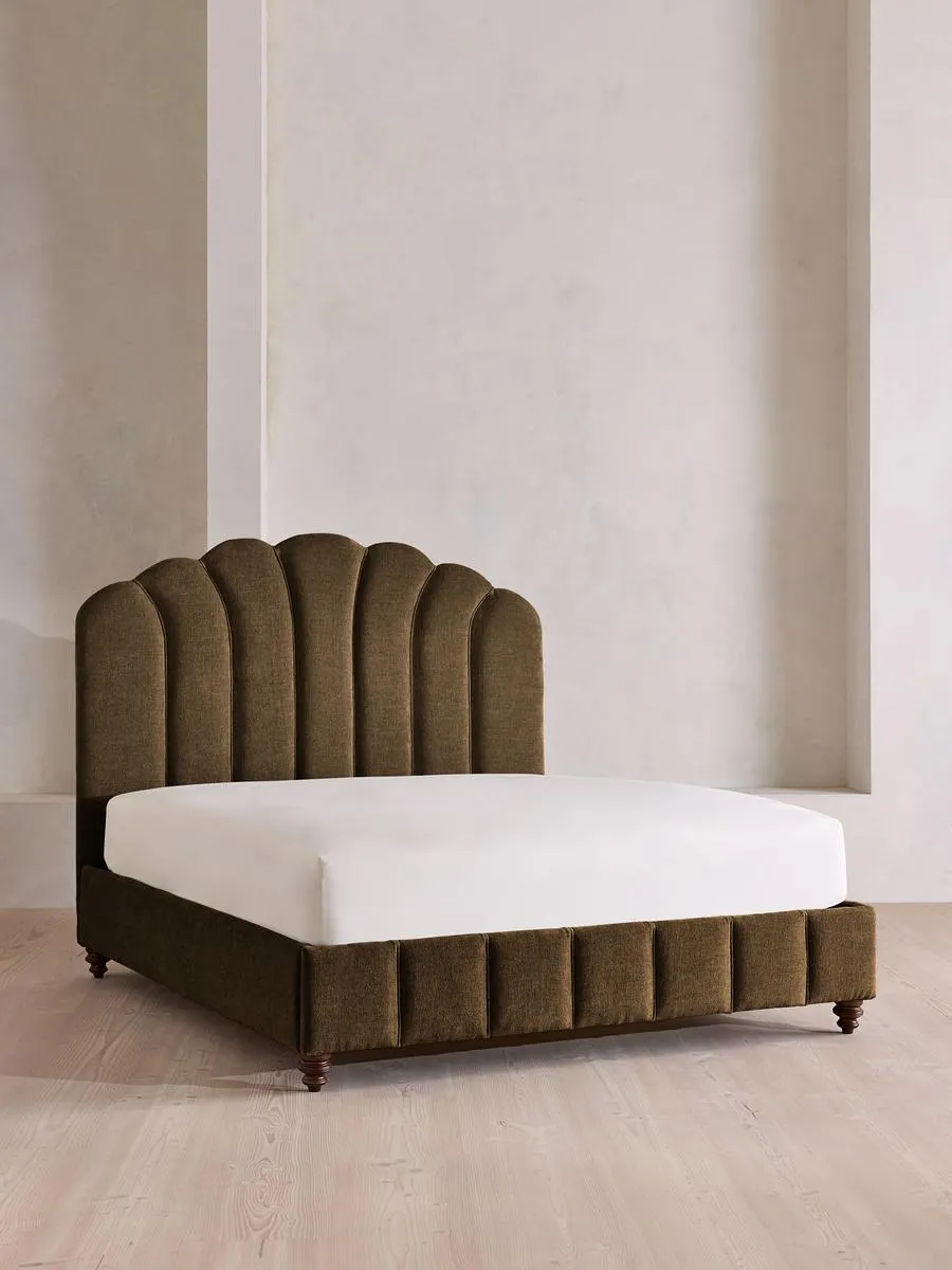 Manette Bed, Super King, Linen Chenille, Chocolate