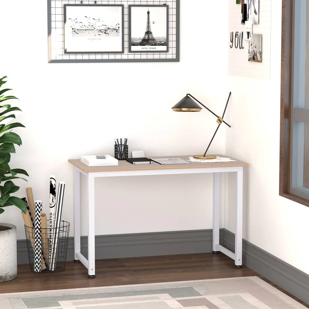 HOMCOM Computer Desk Dining Table Home Office Workstation in White