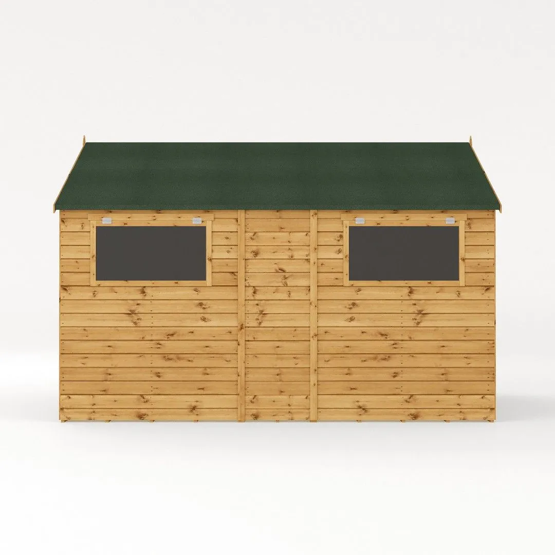 Mercia 12 x 10 Ft Premium Shiplap Apex Workshop - L367.8 x W322.7 x H252.4 cm in Brown 3