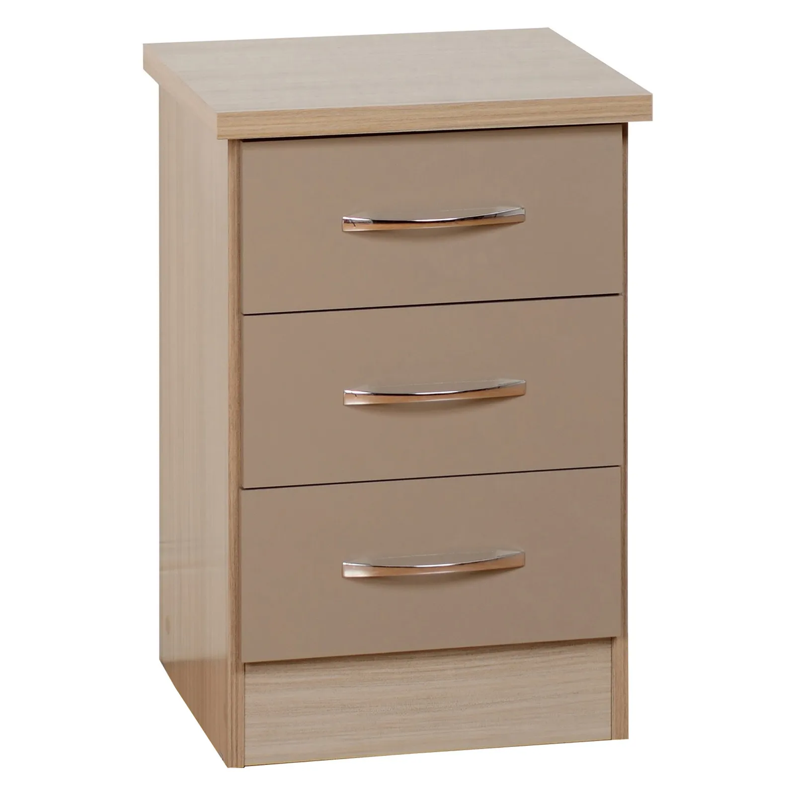Nevada 3 Drawer Bedside Table