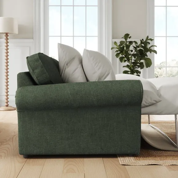 Flori Tonal Plush Chenille 2 Seater Sofa Bed 2