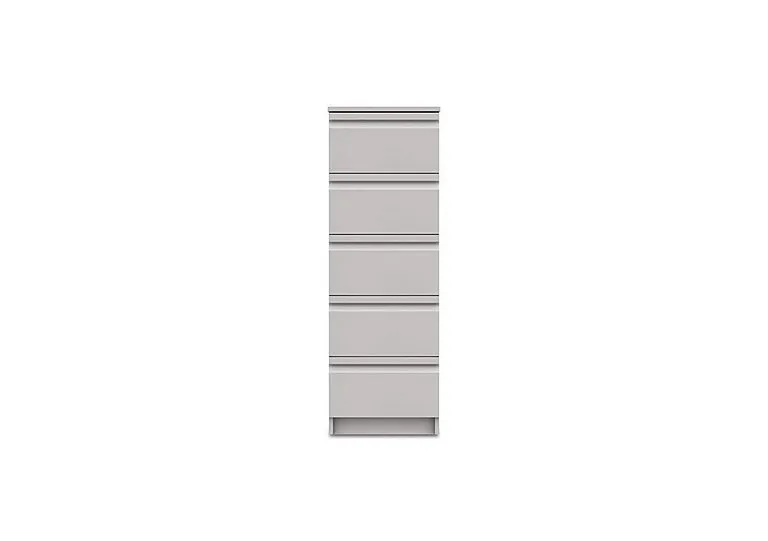 Kings Cross 5 Drawer Tallboy - Light Grey Gloss