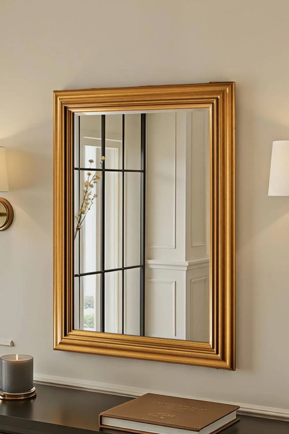 Yearn Mirrors Contemporary Gold Framed Bevelled Mirror