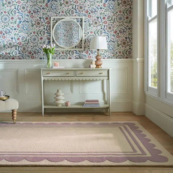 Lois Scallop Border Wool Rug 1