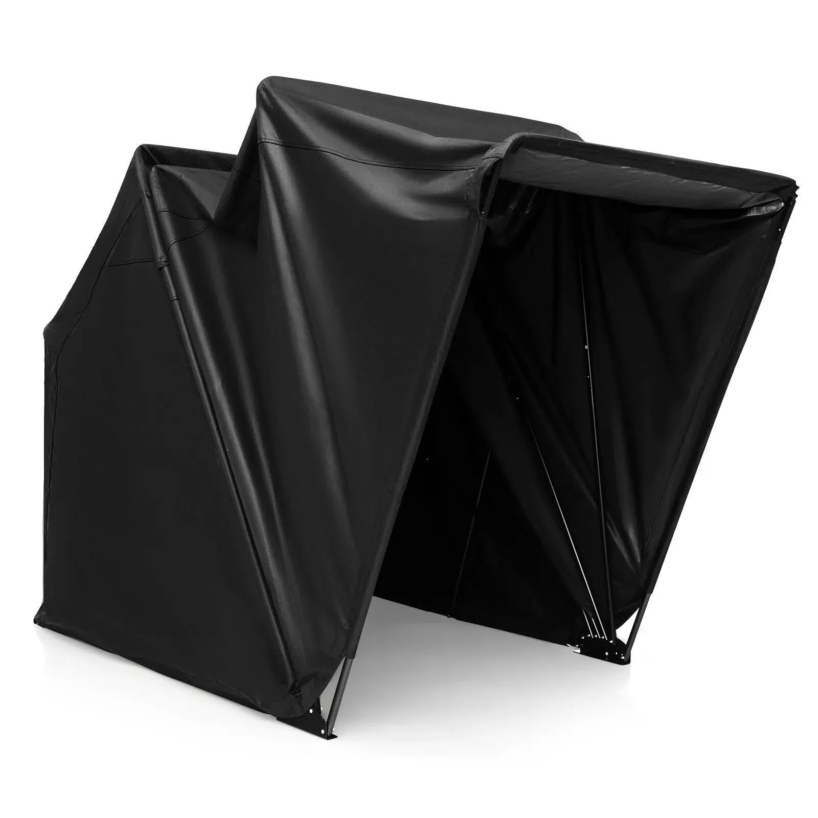 Costway 342 x 137 x 193cm Outdoor Motorcycle Shelter Portable Garage Motorbike Storage Shed in Black 2