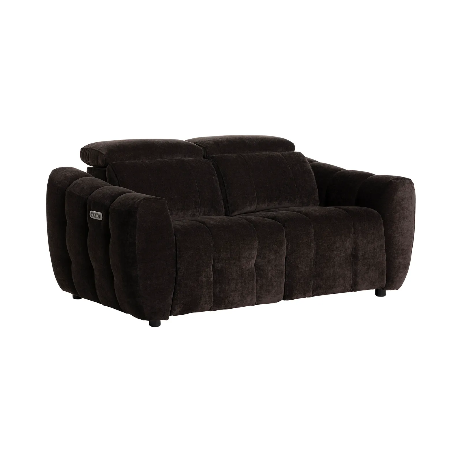Montgomery 2 Power Seater & Headrest Recliner Sofa, Brown Fabric | Barker & Stonehouse 3