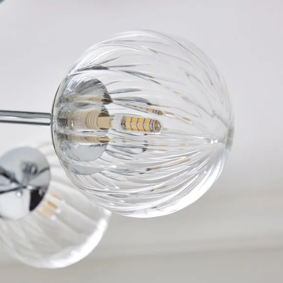 Eli Ribbed 6 Light Semi Flush Ceiling Light 4