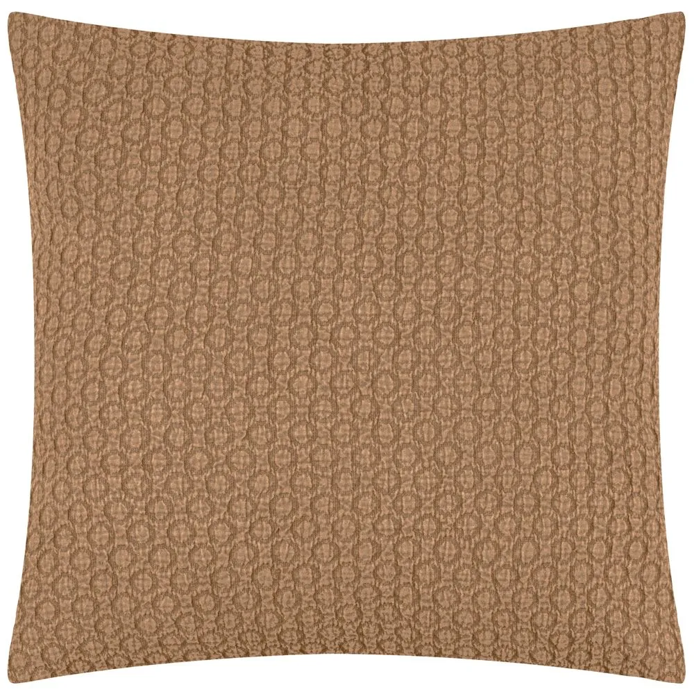 Yard Tryfan Textured 100% Cotton Cushion in Light Brown 2