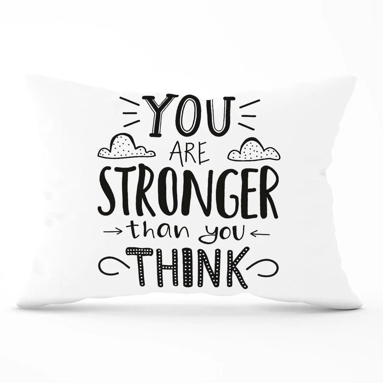 Warren Reed - Designer You Are Stronger Than You Think Cushions in Black