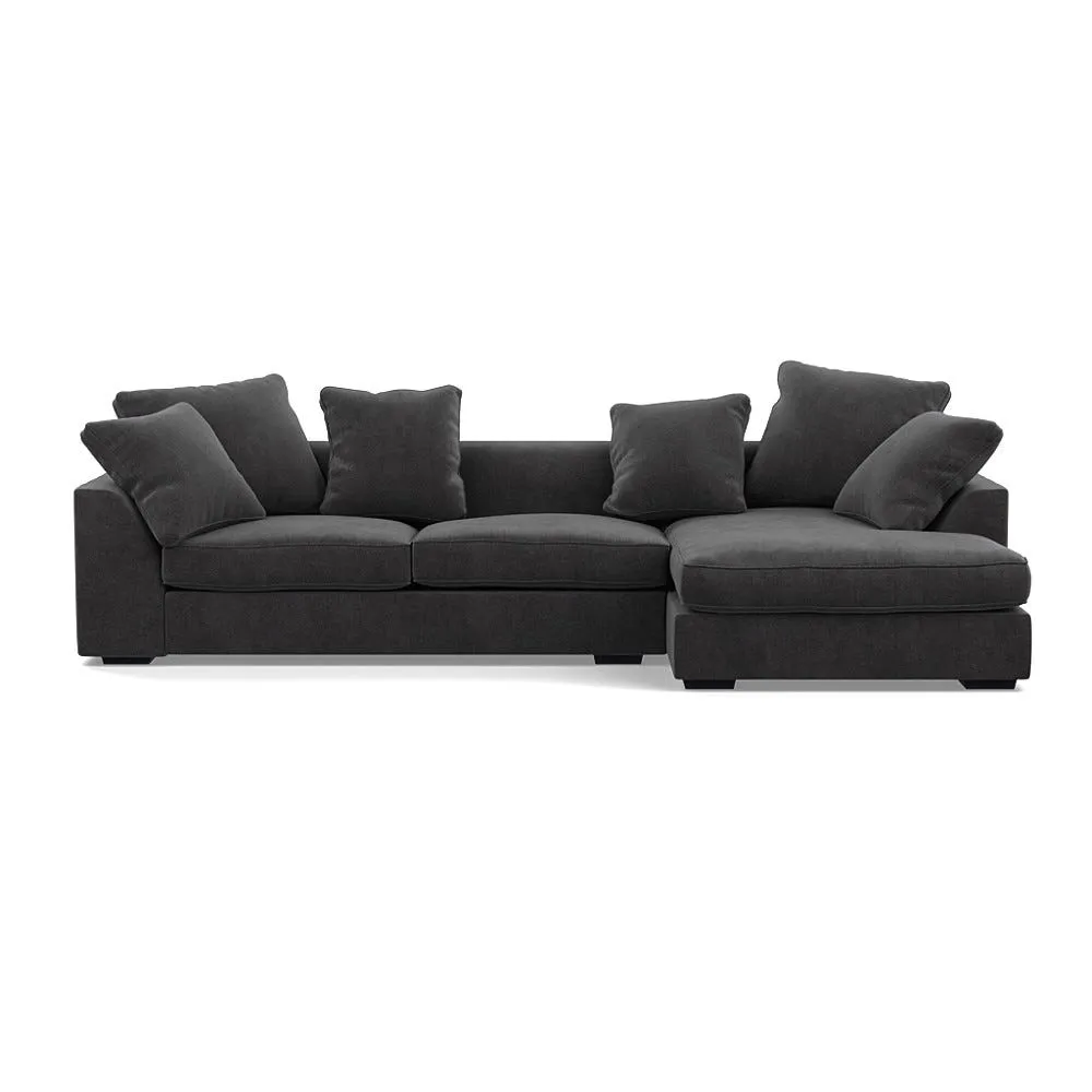 Heal's Cumulus RHF Corner Sofa Smart Luxe Velvet Nickel Black Feet 1