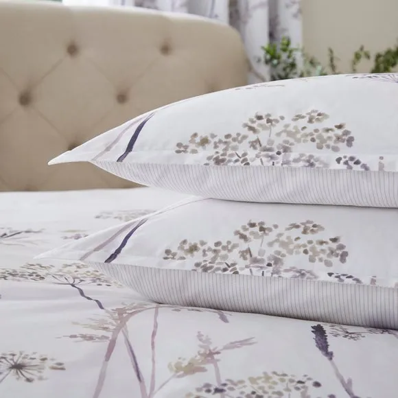 Dorma Purity Meadow Mauve 100% Cotton Oxford Pillowcase Pair 2
