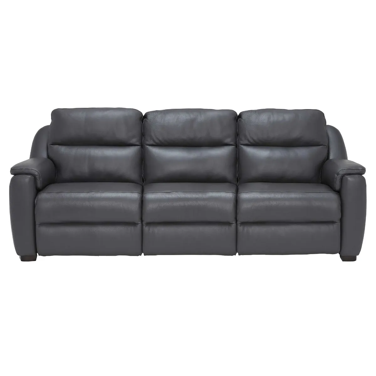 Strauss Grey Leather Large Recliner Sofa