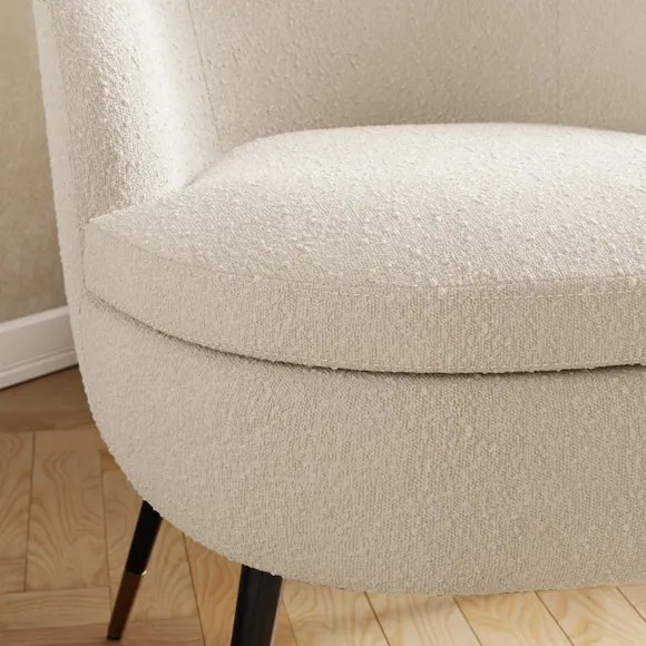 Marcie Luxe Ivory Boucle Cocktail Chair 4