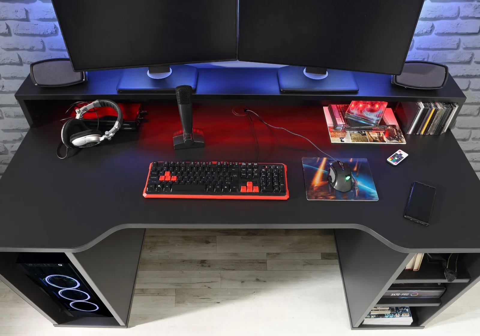Flair Power X Gaming Desk in Black 4