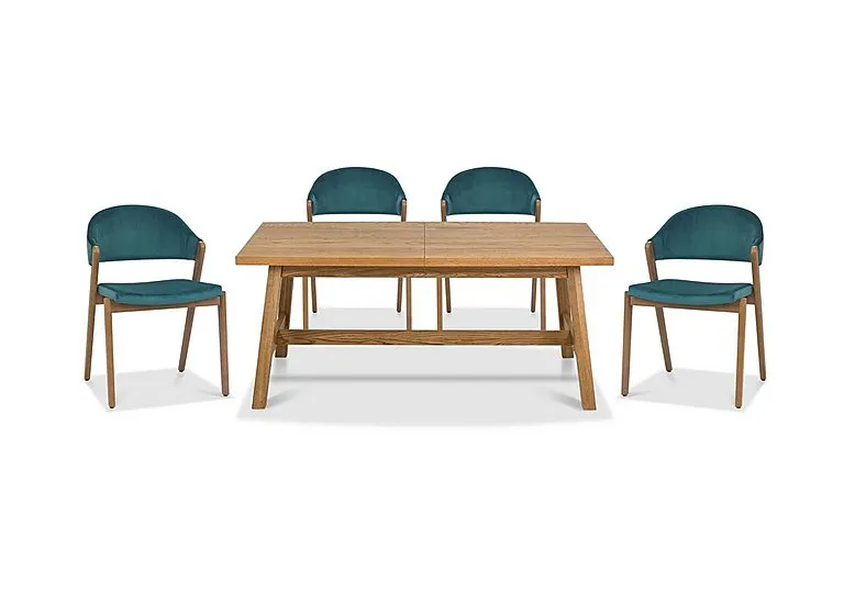 Stratford Small Extending Dining Table with 4 Fabric Chairs