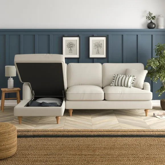 Beatrice II Luna Fabric Corner Storage Sofa Bed 3