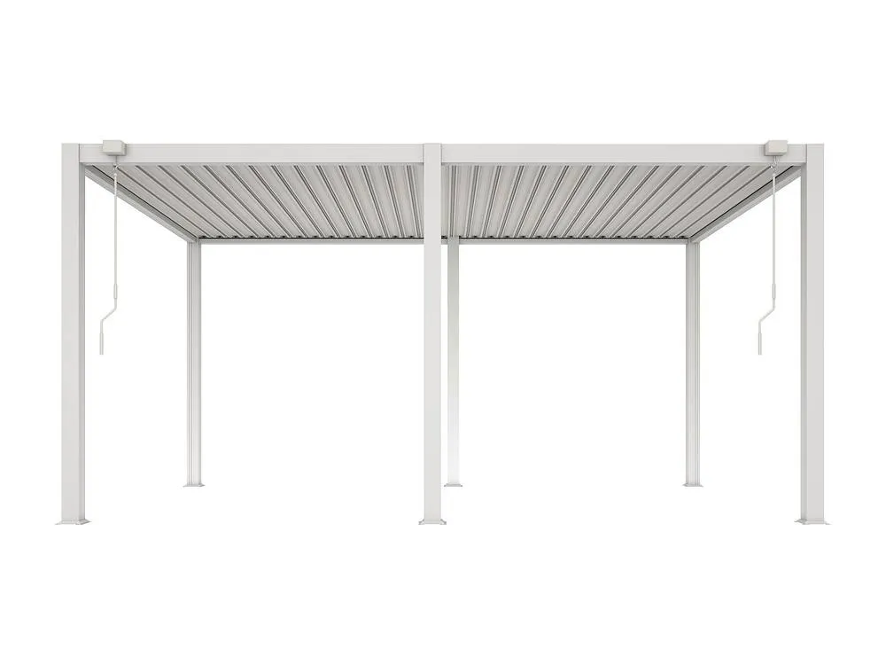 Vente-unique Freestanding Bioclimatic Aluminium Pergola With Adjustable Louvres in White 6