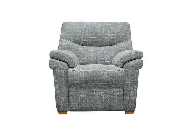 Seattle Fabric Armchair with Wooden Feet - Dapple Kingfisher