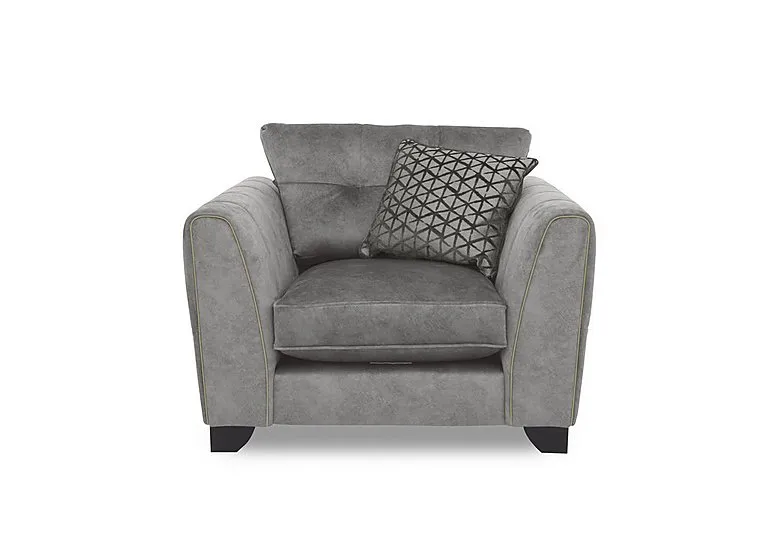 Mariah Classic Back Fabric Armchair - Dapple Silver