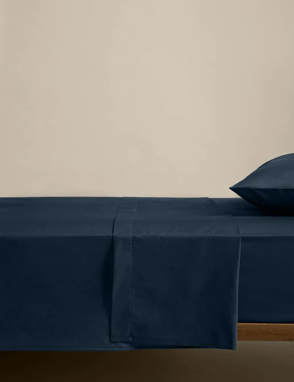 M&S Cotton Rich Flat Sheet Navy