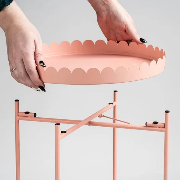 Scalloped 2 Tier Side Table 2