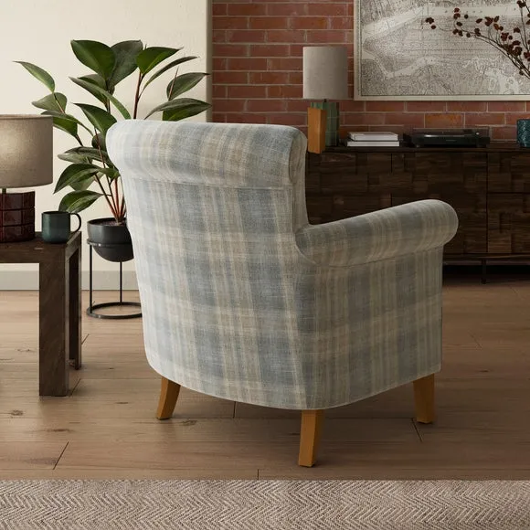 Alba Salvage Woven Check Armchair 2