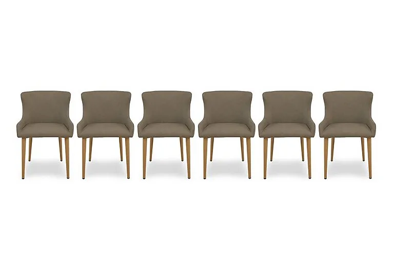 Riga Set of 6 Upholstered Dining Chairs - Taupe