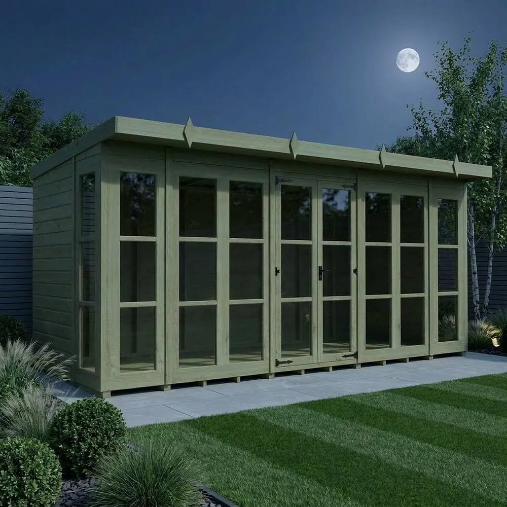 Buttercup Farm 16ft x 6ft Georgian Pent Summer House - Pressure Treated Timber in Brown 3