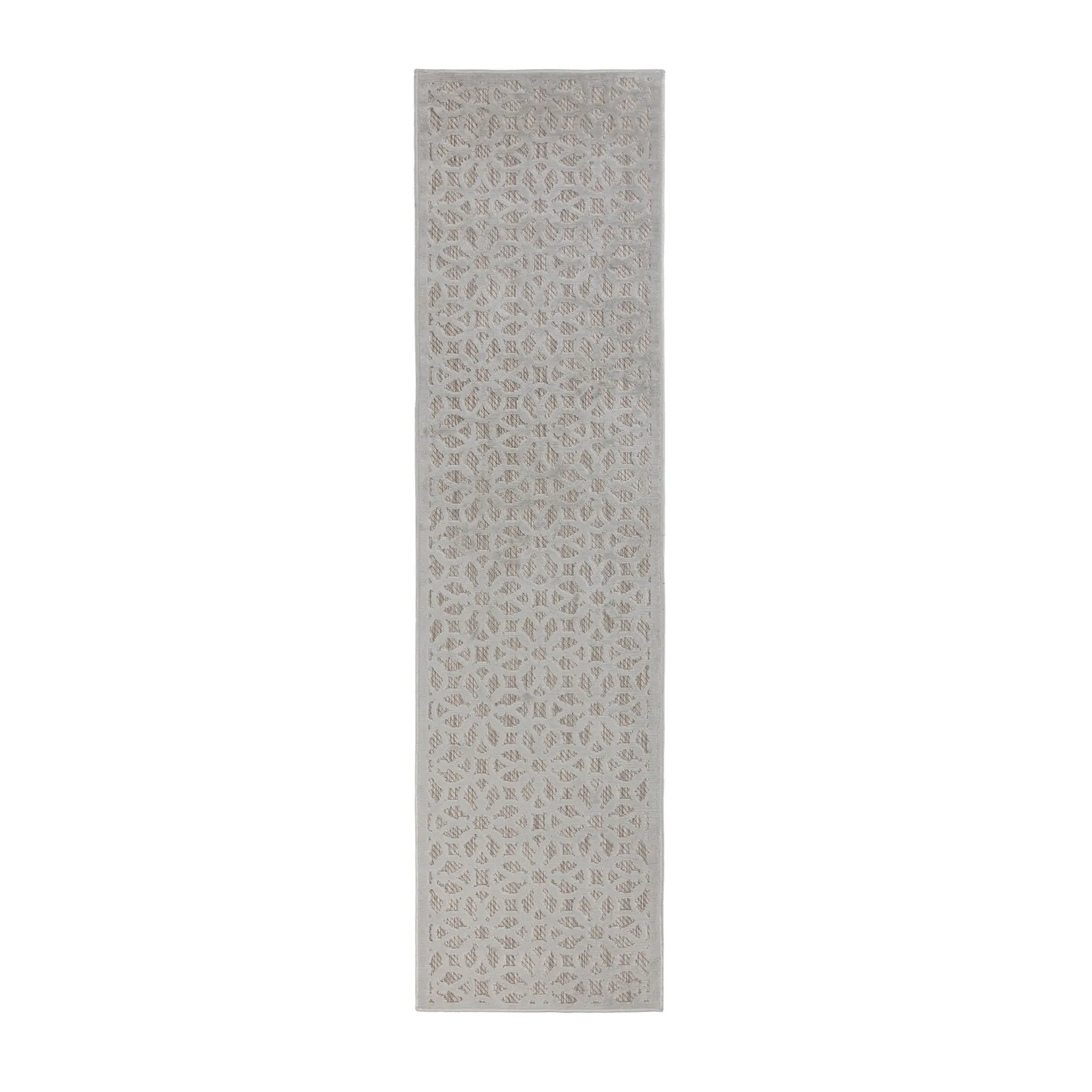 Argento Geometric Indoor Outdoor Runner Argento Silver