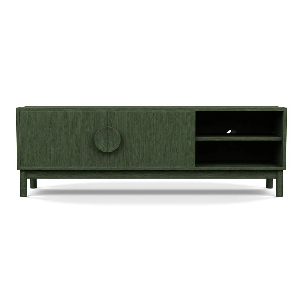 Heal's Tinta AV Unit Green Stain Frame Green Stain Doors 1