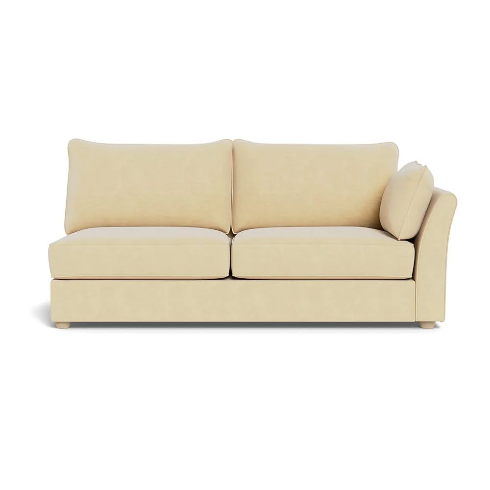 Heal's Tailor Large Right Hand Facing Corner Unit Smart Luxe Velvet Biscuit Natural Feet 1