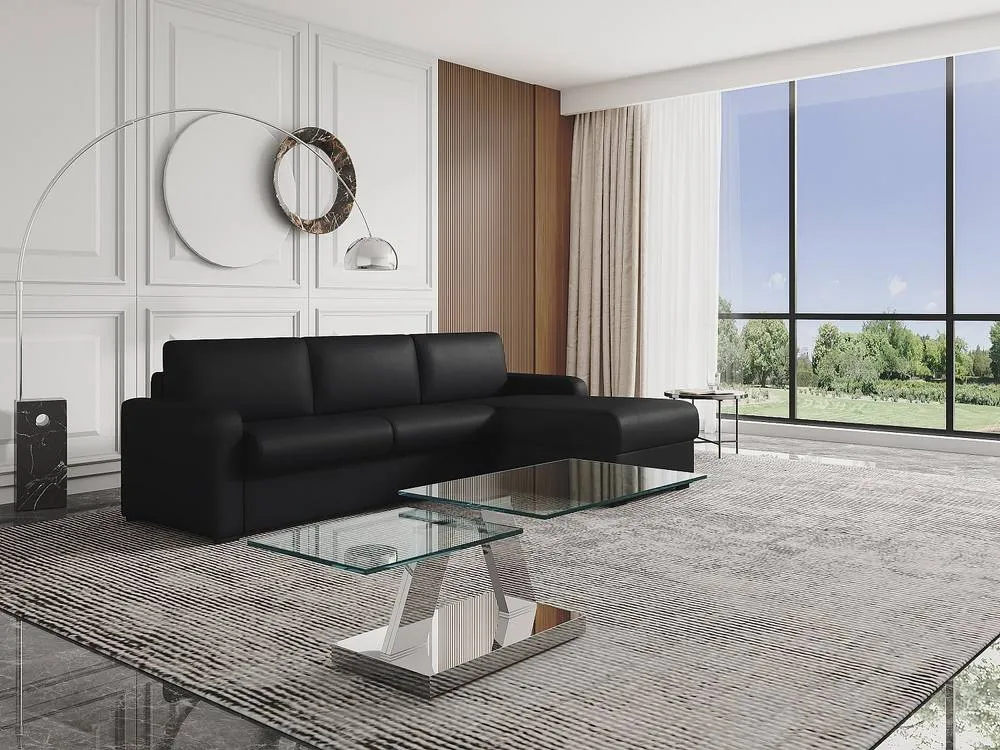 Vente-unique Coffee Table With Swivel Trays - Tempered Glass & Metal - OYRUS in Clear