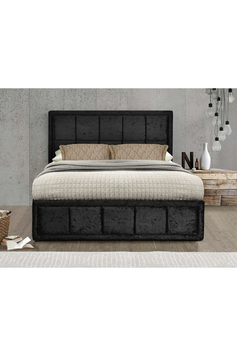 Birlea Fabric Ottoman Bed Frame Storage Hannover Gas Lift in Black 3