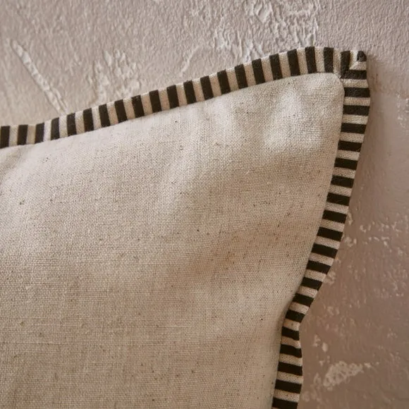 Striped Edge Cotton Square Cushion 3