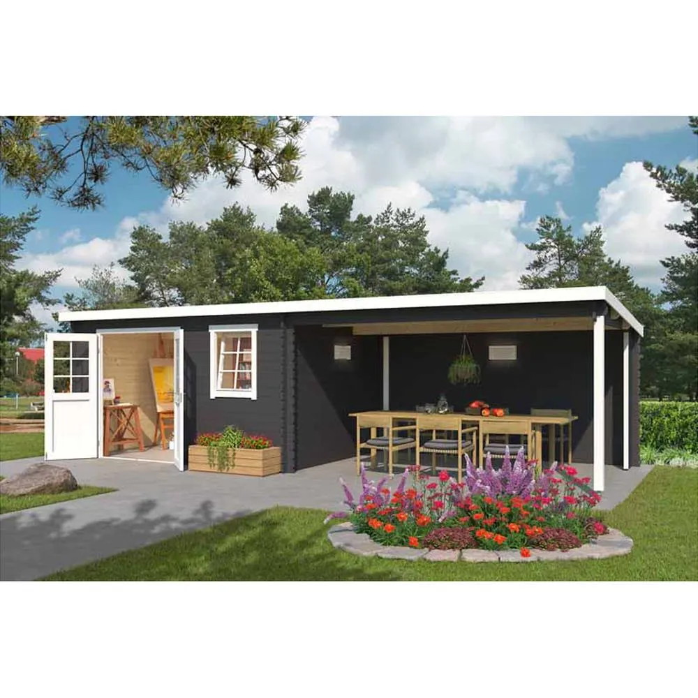 Lasita Maja Ltd Reno-Log Cabin, Garden Room, Home Office - L780xW313.9xH210.9 cm in Natural 4