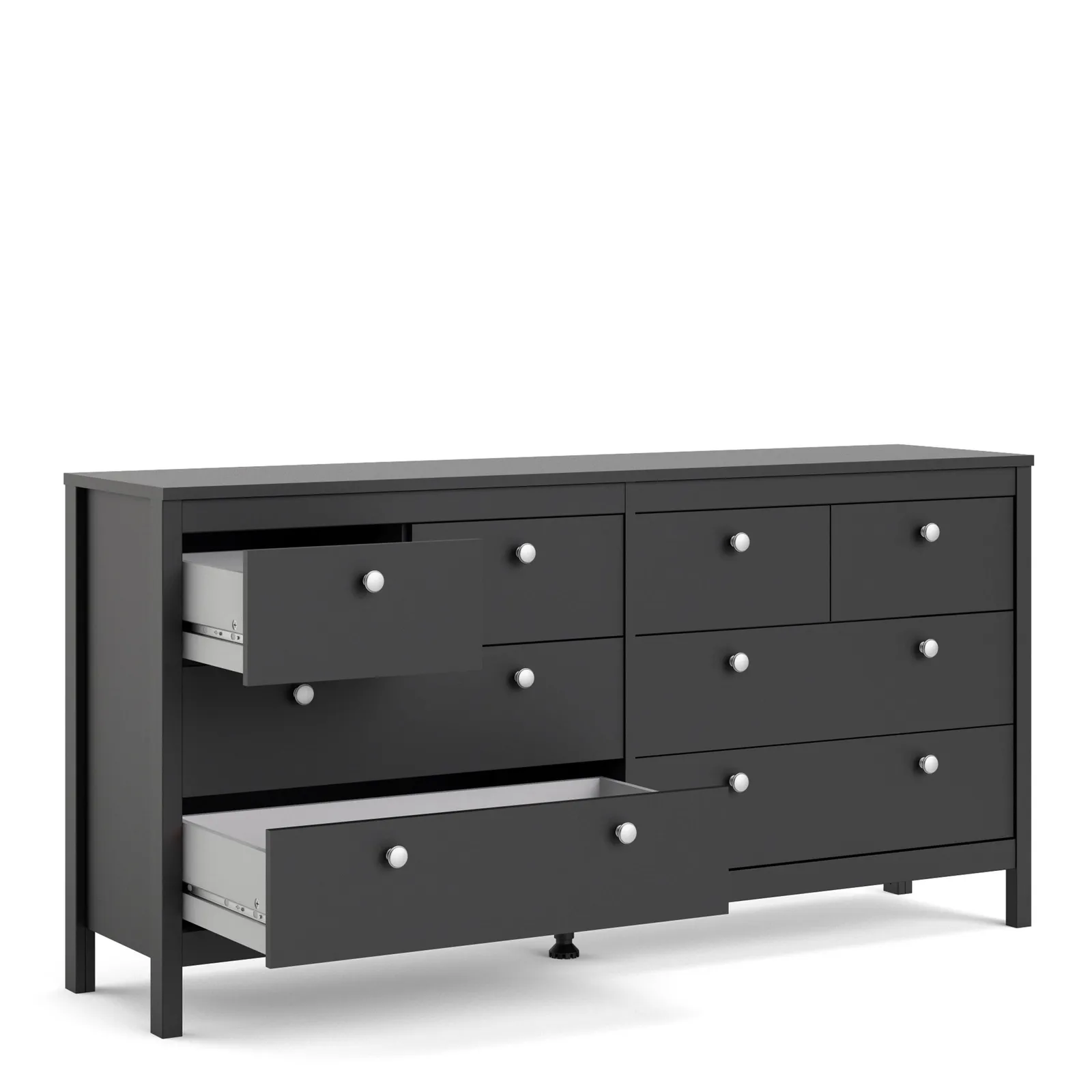 Furniture To Go Madrid Double Dresser 4+4 Drawers in Black 4