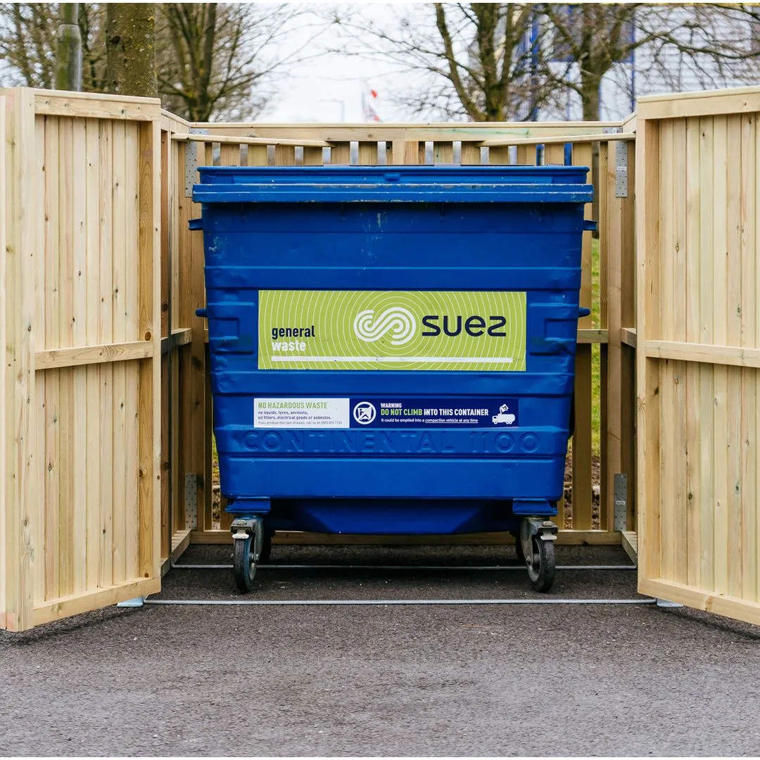 Buttercup Farm Whalley Commercial Euro Wheelie Bin Store, Fits 1 x 660L to 1100L Bin in Brown 2