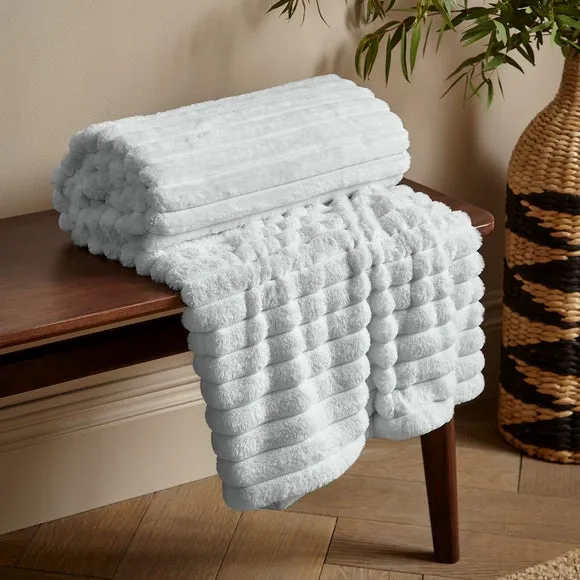 Cosy Ribbed Throw Blanket 130cm x 170cm 1