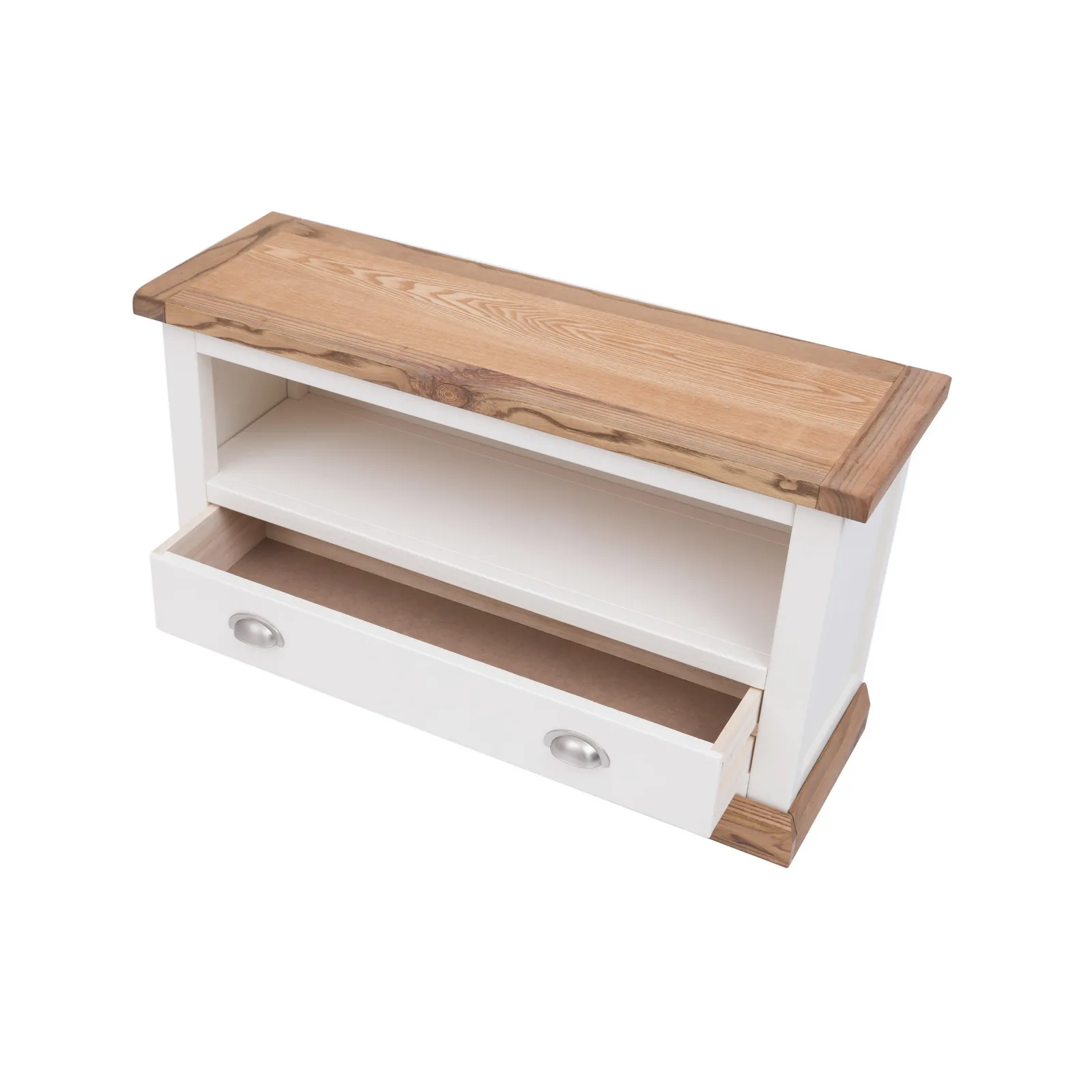 Cabinet Bits Tropea Off-White 1 Drawer TV Cabinet Chrome Cup Handle 4