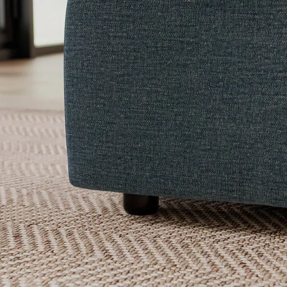 Aspen Textured Faux Linen Footstool 3