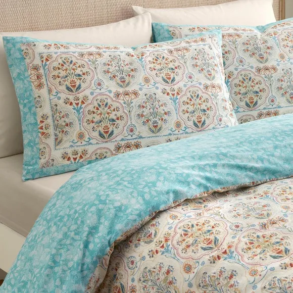 Dreams n Drapes Edena Decorative Floral Polycotton Duvet Cover & Pillowcase Set 4