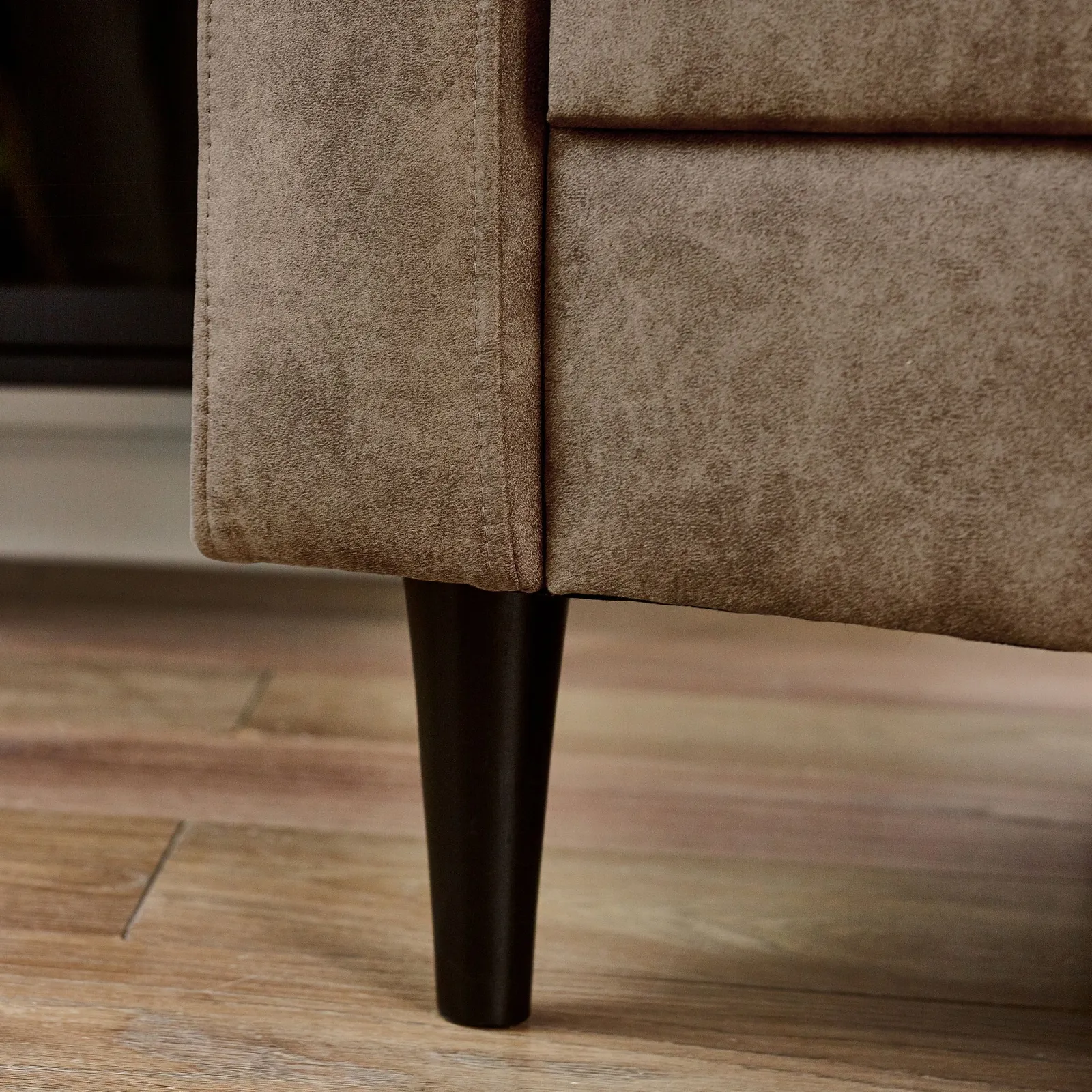 FurnitureboxUK Jade Brown Faux Leather 3 Seater Sofa 6