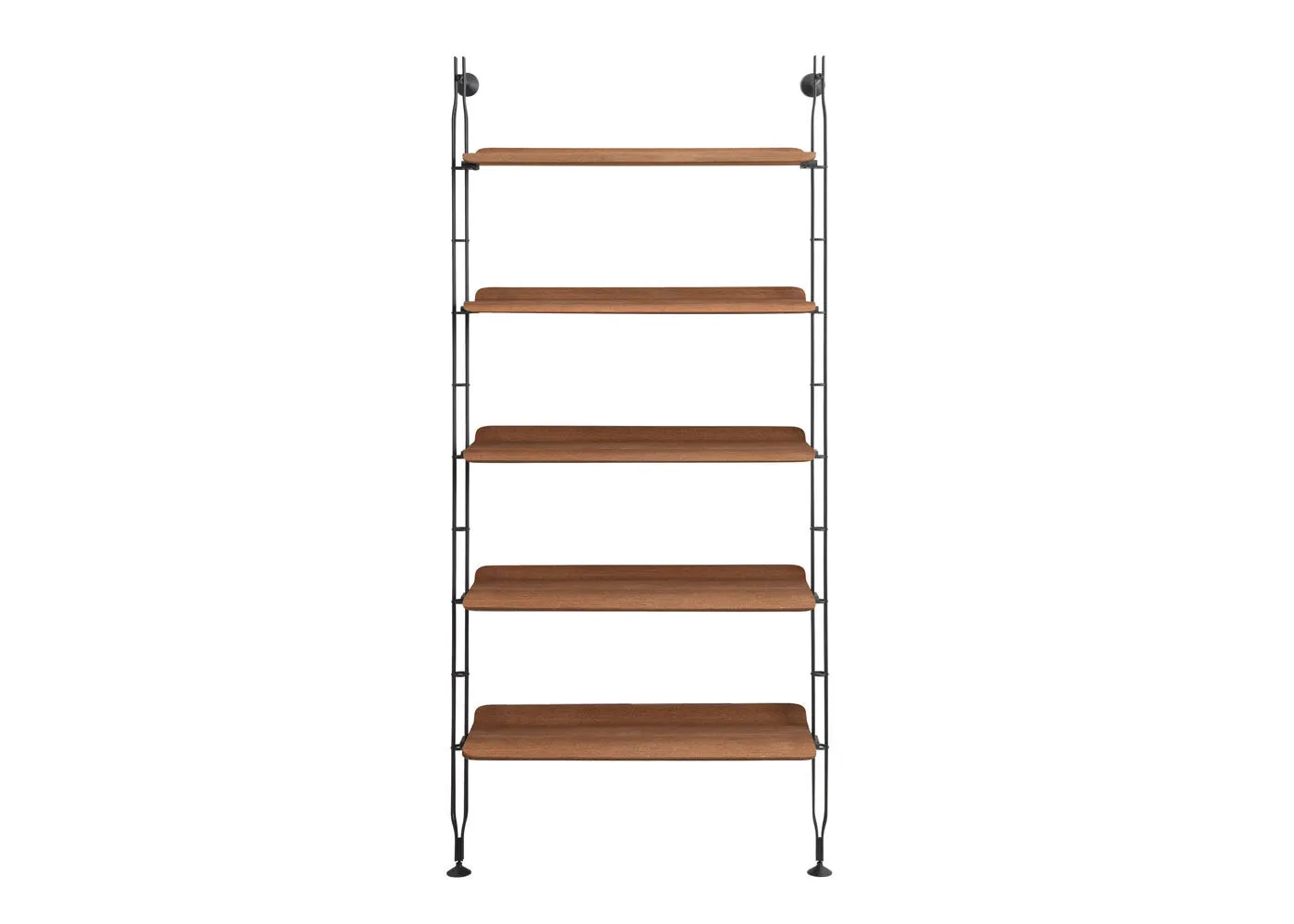 Kartell Adam Wood Bookshelf Dark Wood 5 Shelves 2 Struts 1