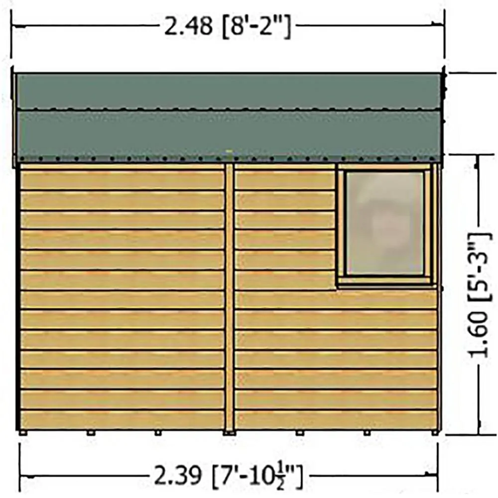 Shires Durham Single Door Tongue & Groove Garden Shed Workshop 8x6 ft in Brown 4