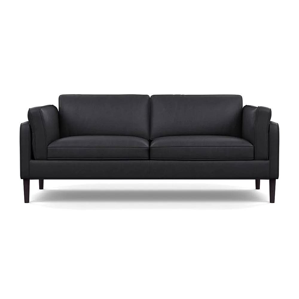 Heal's Sonno 3 Seater Sofa Linea Leather Black 622 Wenge Black Feet 1