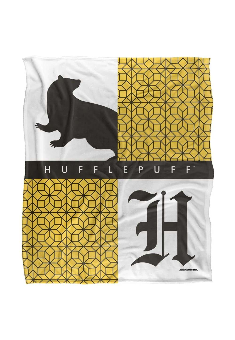 Harry Potter Blanket, 152x127 cm House Pride Hufflepuff Silky Touch Super Soft Throw Blanket in White