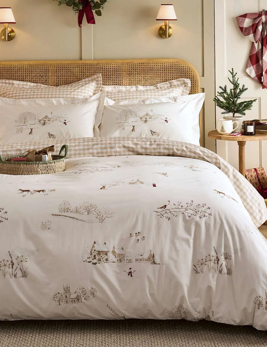 Sophie Allport 200 Thread Count Winter Scene Bedding Set Cream Mix