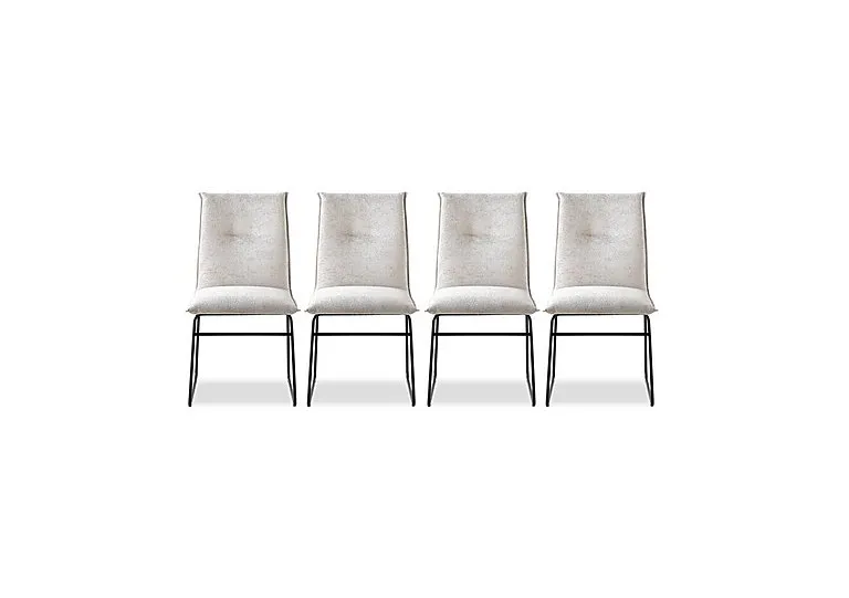 Maya Set of 4 Black Metal Leg Dining Chairs